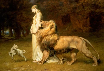 Una i lew, z Faerie Queene Spensera, 1880